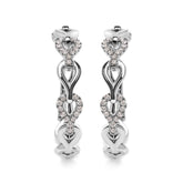 14K White Gold 1/2 Cttw Diamond Open Link Hoop Earrings (G-H Color, SI1-SI2 Clarity)