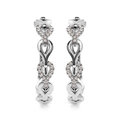14K White Gold 1/2 Cttw Diamond Open Link Hoop Earrings (G-H Color, SI1-SI2 Clarity)