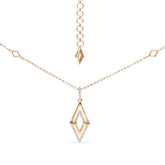 14K Yellow Gold 1/4 Cttw Diamond Double Triangle Geometric 18" Pendant Necklace (G-H Color, SI1-SI2 Clarity)