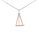14K Rose and White Gold 1/8 Cttw Diamond Windchime 18" Pendant Necklace (G-H Color, SI1-SI2 Clarity)