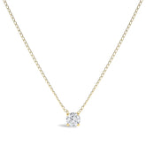 14K Gold Floating 1/2 Cttw Lab Grown Diamond Solitaire Pendant Necklace - 18" Inches