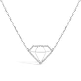 .925 Sterling Silver 1/7 Cttw Lab Grown Diamond Diamond Shaped Pendant Necklace - Size 18 Inches