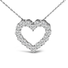 14K Gold 1/2 Carat Lab Grown Diamond Heart Shape Pendant Necklace