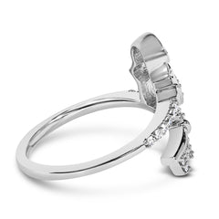 Sterling Silver 1/6 Cttw Key and Keyhole Diamond Ring