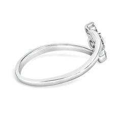10K Gold 1/4 Cttw Lab Grown Diamond Vertical Three Stone Ring