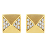 14K Yellow Gold 1/4 Cttw Diamond Pyramid Stud Earring (G-H Color, SI1-SI2 Clarity)