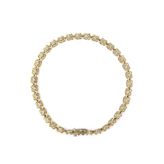 14K Yellow Gold 5.0 Cttw Diamond Scalloped Link Tennis Bracelet