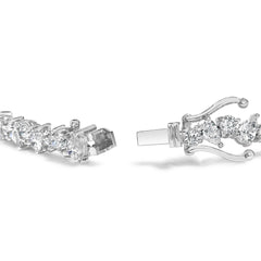 14K White Gold 7 1/2 Cttw Alternating Round and Pear Lab Grown Diamond Tennis Bracelet - 7 inches"