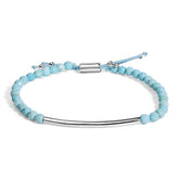 Sterling Silver Turquoise Beads Station Bracelet with Bolo Clasp