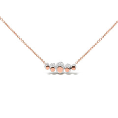 18K Rose Gold 3/4 Cttw Pave Diamonds and Graduated Green Tsavorite Gemstone Curved Bar Choker Necklace (G-H Color, SI1-SI2 Clarity) - Adjustable up to 14" - 16.5"