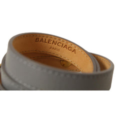 Balenciaga Arena Wrap Bracelet Bleu Acier Shiny Goat Leather Small