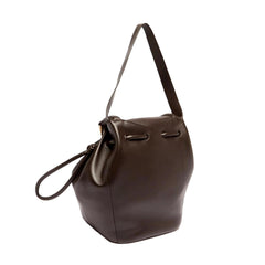 Bottega Veneta Beak Large Shoulder Bag Brown Calfskin Leather Designer Handbag