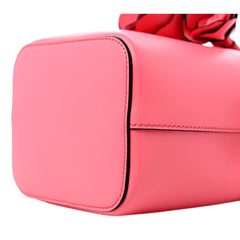 Fendi Mon Tresor Mini Bucket Bag Pink Calfskin Leather 3D Flower