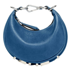 Fendi Fendigraphy Nano Hobo Calfskin Leather Mini Bag Blue