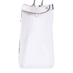 Fendi FF Canvas X-Tote Bag Black White Leather Trim Turn Lock