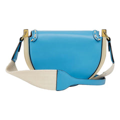 Fendi Moonlight Satchel Crossbody Cyber Blue Leather FF Logo Bag