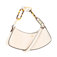 Fendi O’Lock Swing Shoulder Bag Ivory Calfskin Leather