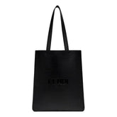 Fendi Roma Black Calfskin Leather Large Shopping Tote Bag