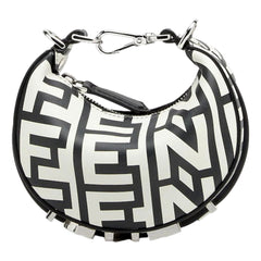Fendi x Marc Jacobs Fendigraphy Nano Hobo Bag Black White