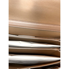 Ferragamo Trifolio Soft Leather Flap Crossbody Bag Ameretti Beige Gold Hardware