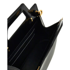 Ferragamo Wanda Black Patent Leather Top Handle Handbag