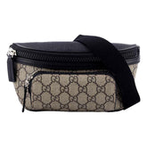 Gucci GG Supreme Canvas Belt Bag Beige Black Unisex Waist Bag