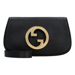 Gucci Blondie Black Leather Shoulder Bag with Gold Hardware