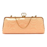 Gucci Broadway Small Sequin Moire Clutch Crossbody Peach Light Pink