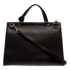 Gucci GG Marmont Black Calfskin Top Handle Satchel Handbag