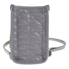 Gucci GG Marmont Silver Medium Chain Shoulder Tote Bag Gray Leather