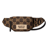 Gucci GG Ripstop Waist Bag Beige Brown Recycled Fabric Belt Bag