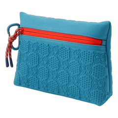 Gucci GG Scuba Neon Blue Small Clutch Pouch Bag