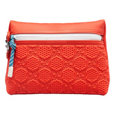 Gucci GG Scuba Neon Orange Rubber-Effect Small Clutch Pouch Bag