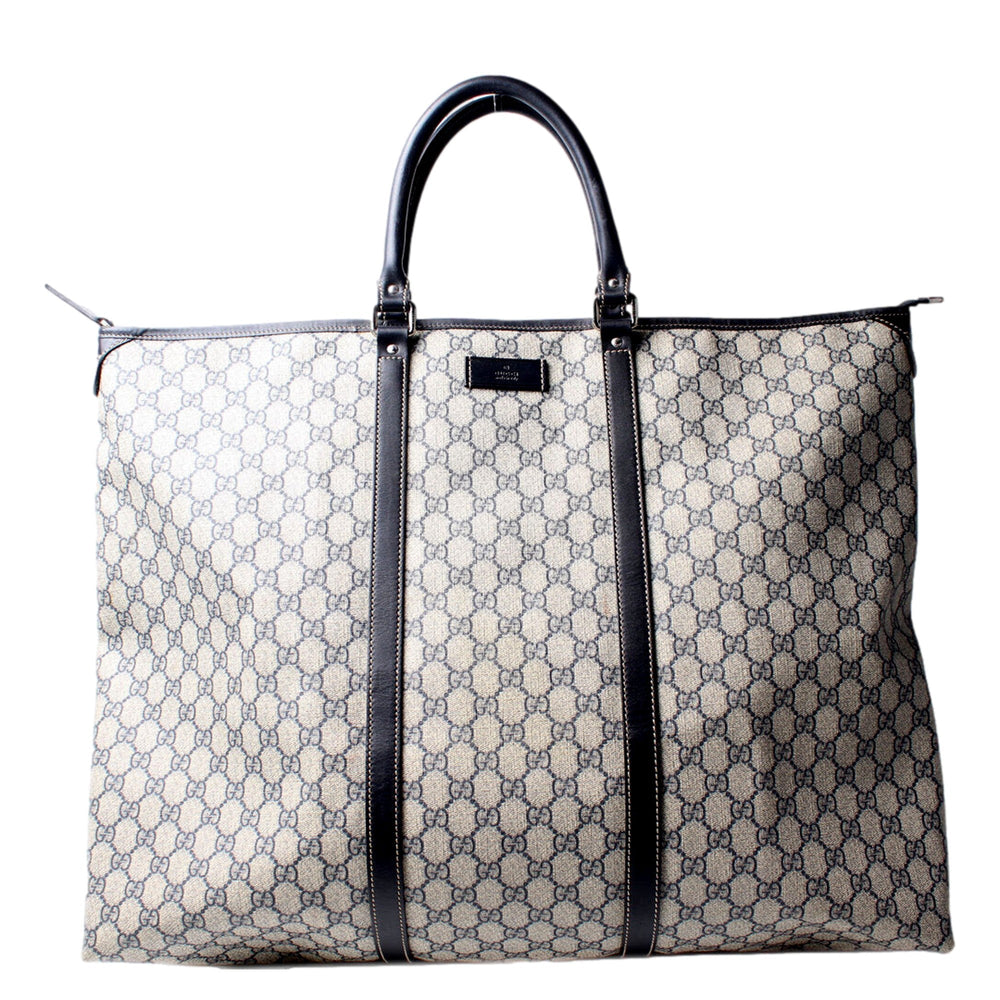 Gucci GG Supreme Coated Canvas Blue Extra Large Joy Tote Overnight Bag