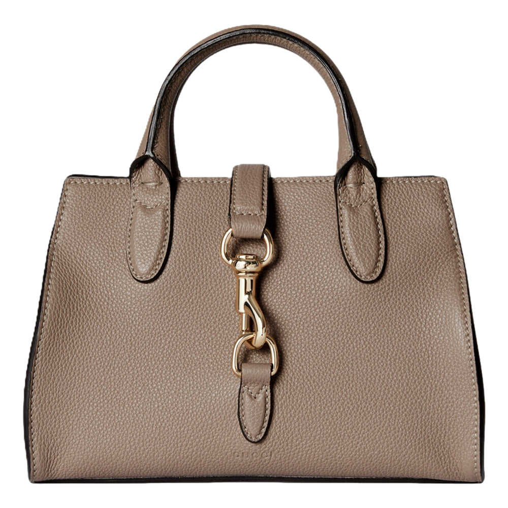 Gucci Jackie Small Calfskin Leather Tote Handbag Satchel Taupe