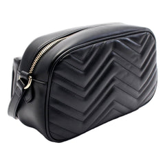 Gucci Marmont GG Black Multi Compartment Black Shoulder Bag