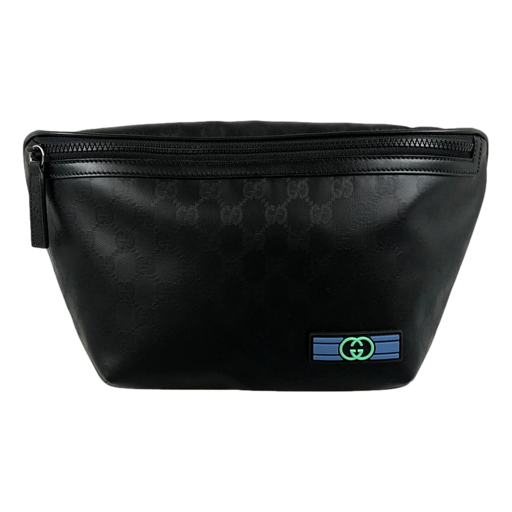 Gucci GG Crystal Canvas Black Tote Travel Shoulder Bag