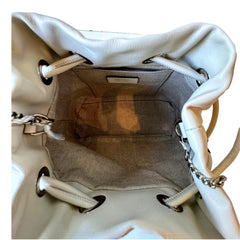 Jimmy Choo Marcheline Pearl Ivory Leather Bucket Crossbody Bag