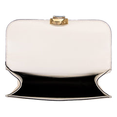 Miu Miu Madras White Leather Tortoise Chain Handbag