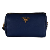 Prada Contenitore Baltico Navy Blue Vitello Daino Vanity Case