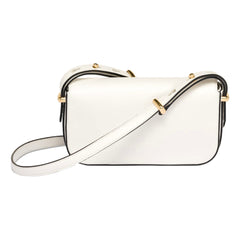 Prada Embleme Triangle Logo Soft Calfskin Crossbody Bag White