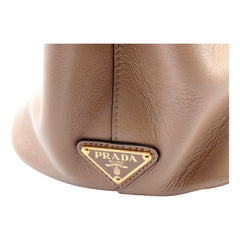 Prada Cammeo Beige Soft Leather Shopper Tote Shoulder Bag