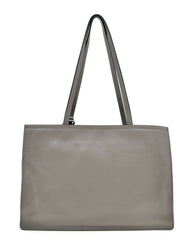 Prada Argilla Grey Glace Calf Leather Shopping Tote Bag