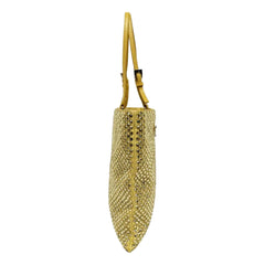 Prada Mini Satin Crystal Embellished Double Handle Crossbody Handbag Yellow