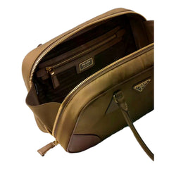 Prada Re-Edition 1978 Medium Re-Nylon and Saffiano Leather Two-Handle Bag Cork Beige
