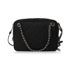 Prada Re-Edition Nylon Quilted Black Triangle Logo Crossbody Bag