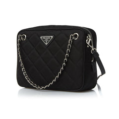 Prada Re-Edition Nylon Quilted Black Triangle Logo Crossbody Bag