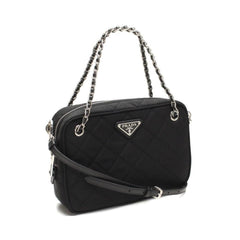 Prada Re-Edition Nylon Quilted Black Triangle Logo Crossbody Bag