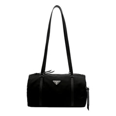 Prada Small Re-Nylon and Saffiano Leather Duffel Bag Black