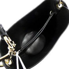 Prada Soft Calf Leather Bucket Crossbody Handbag Nero Black